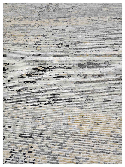 Artisan Mary  Gold Sky Blue Contemporary Knotted Rug