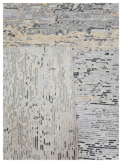 Artisan Mary  Gold Sky Blue Contemporary Knotted Rug
