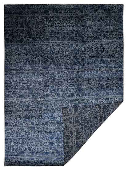 Artisan Mary Indigo Contemporary Knotted Rug - Rugs - Artisan - Atlanta Designer Rugs