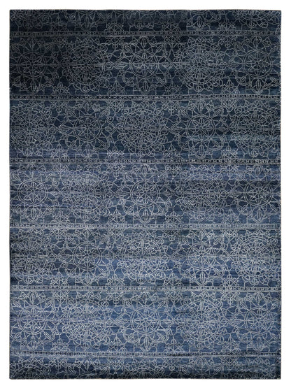 Artisan Mary Indigo Contemporary Knotted Rug - Rugs - Artisan - Atlanta Designer Rugs