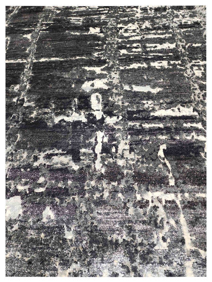 Artisan Mary  Charcoal  Contemporary Knotted Rug