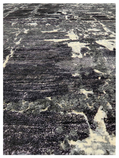 Artisan Mary  Charcoal  Contemporary Knotted Rug