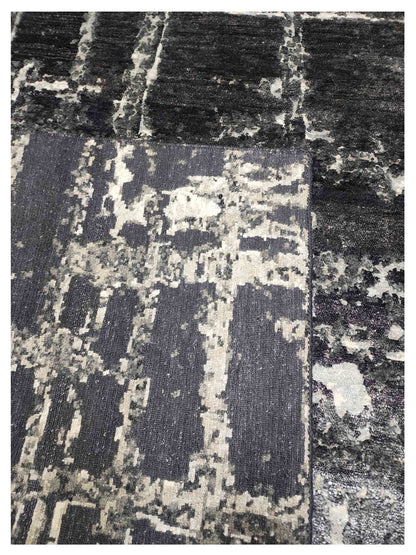 Artisan Mary  Charcoal  Contemporary Knotted Rug