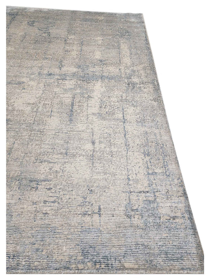 Artisan Mary Silver Blue Contemporary Knotted Rug