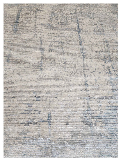 Artisan Mary Silver Blue Contemporary Knotted Rug