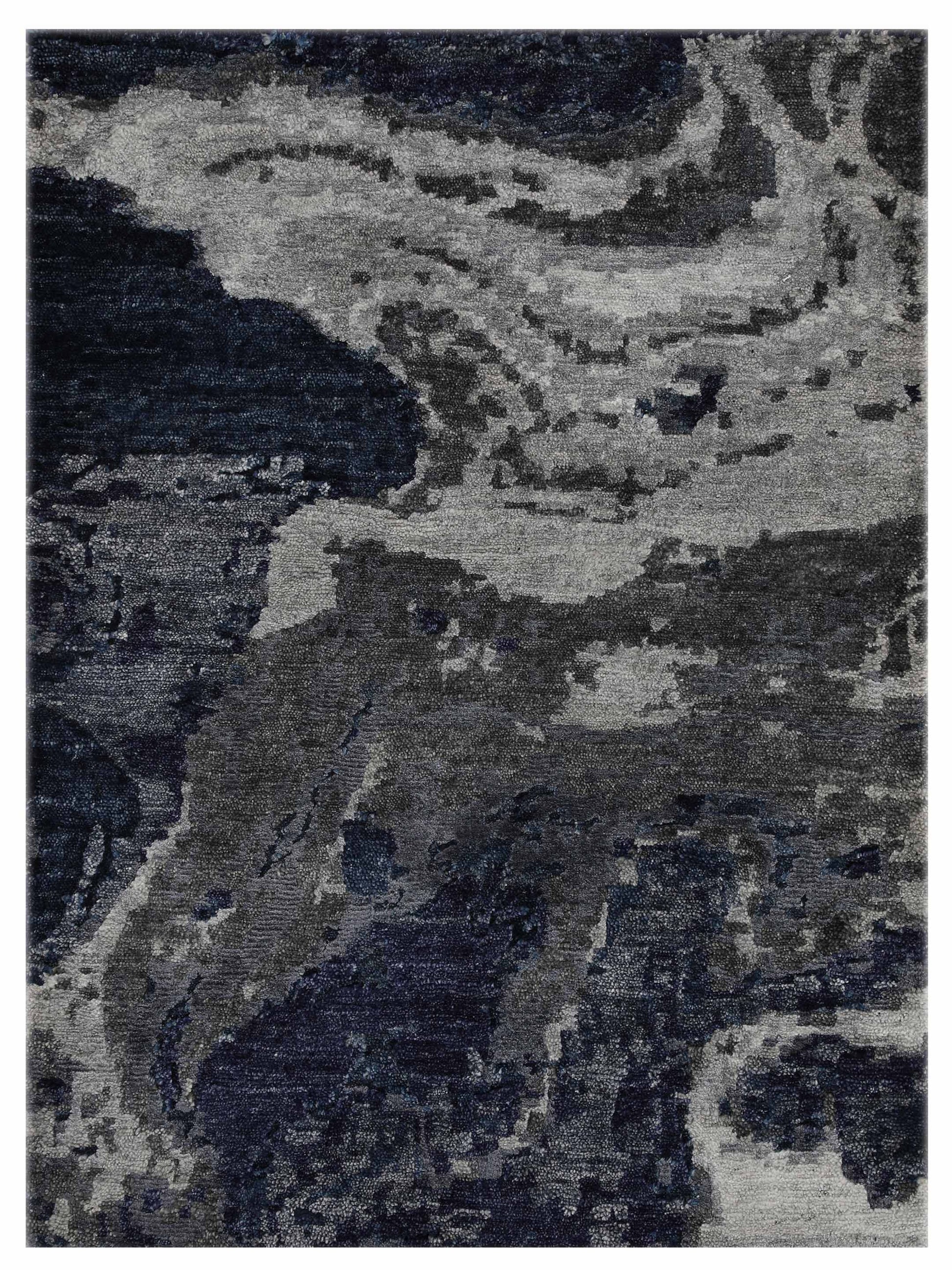 Contemporary Blue Knotted Rug Artisan Mary Collection Atlanta