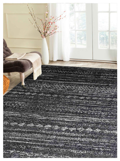 Artisan Mary Carbon Black Contemporary Knotted Rug - Rugs - Artisan - Atlanta Designer Rugs