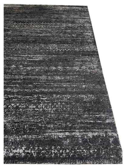 Artisan Mary  Charcoal  Contemporary Knotted Rug