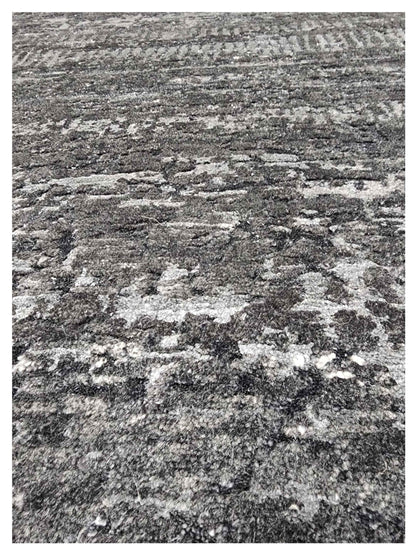 Artisan Mary  Charcoal  Contemporary Knotted Rug