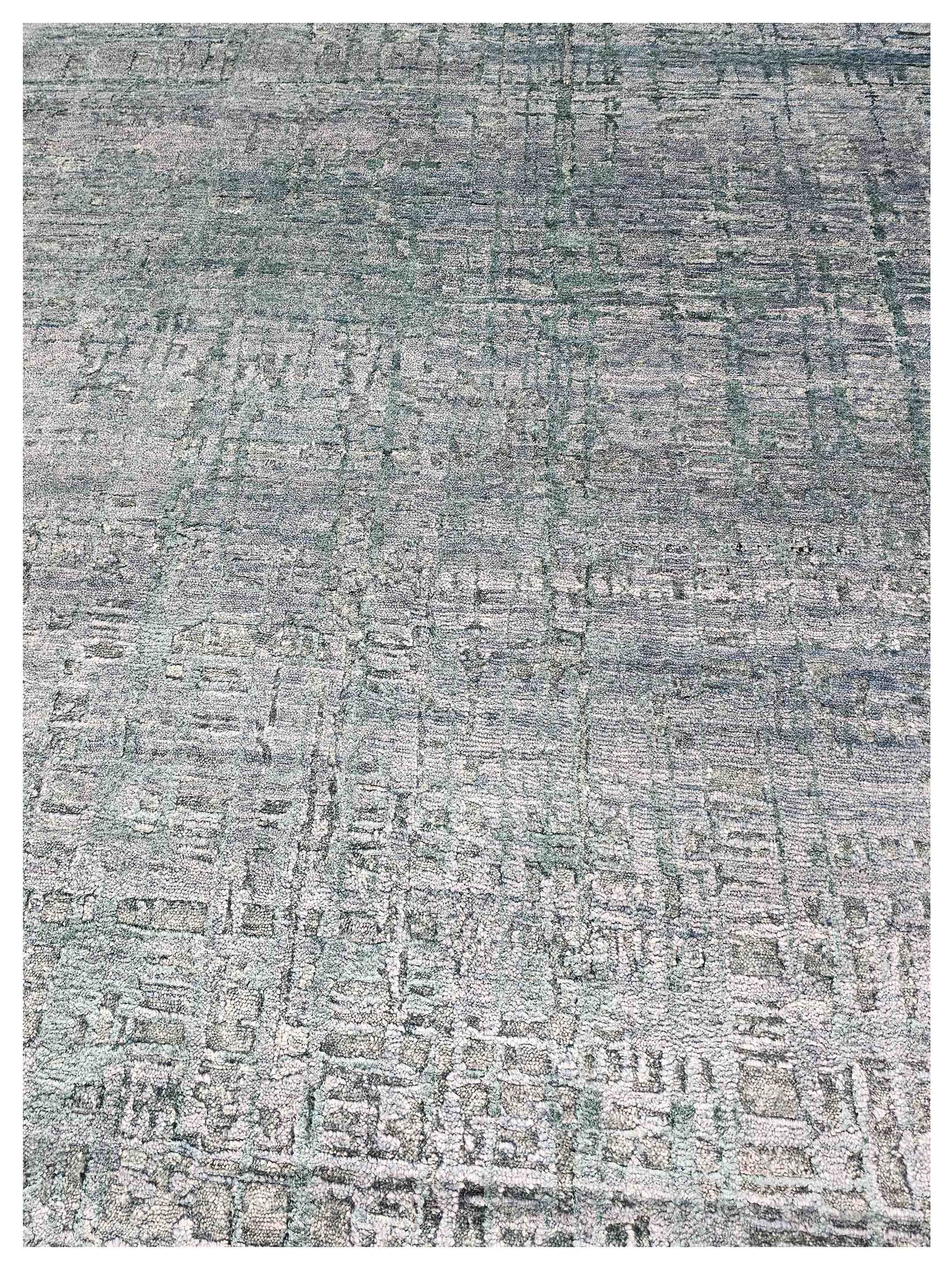 Artisan Mary  Green  Contemporary Knotted Rug