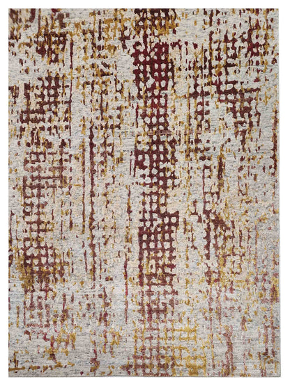 Artisan Mary  Ivory Multi Contemporary Knotted Rug