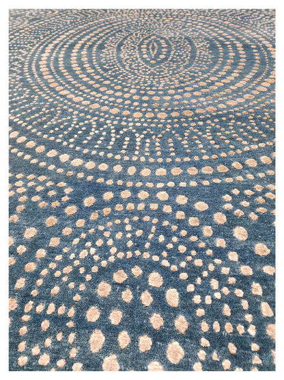 Artisan Mary  Blue  Contemporary Knotted Rug