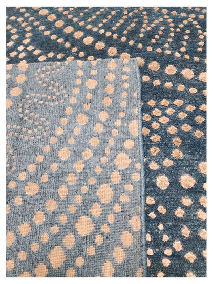 Artisan Mary  Blue  Contemporary Knotted Rug