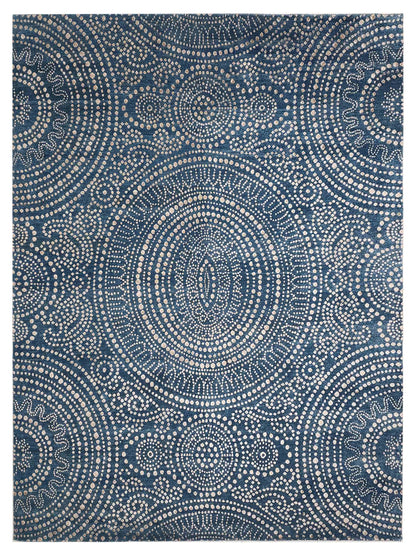 Artisan Mary MN-310 Blue Contemporary Knotted Rug