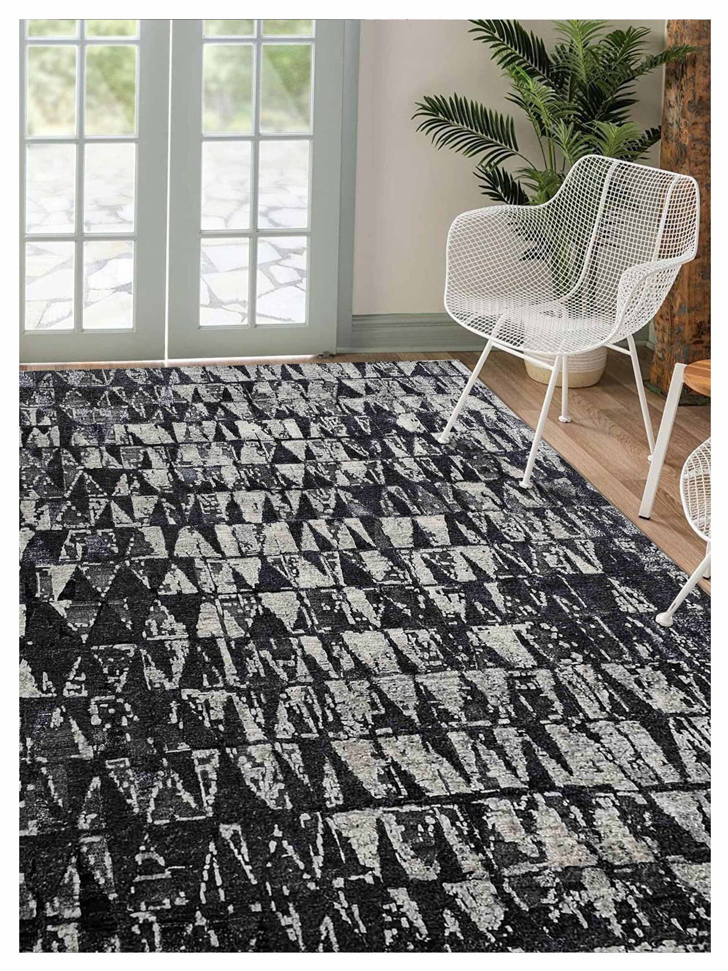 Artisan Mary  Carbon  Contemporary Knotted Rug