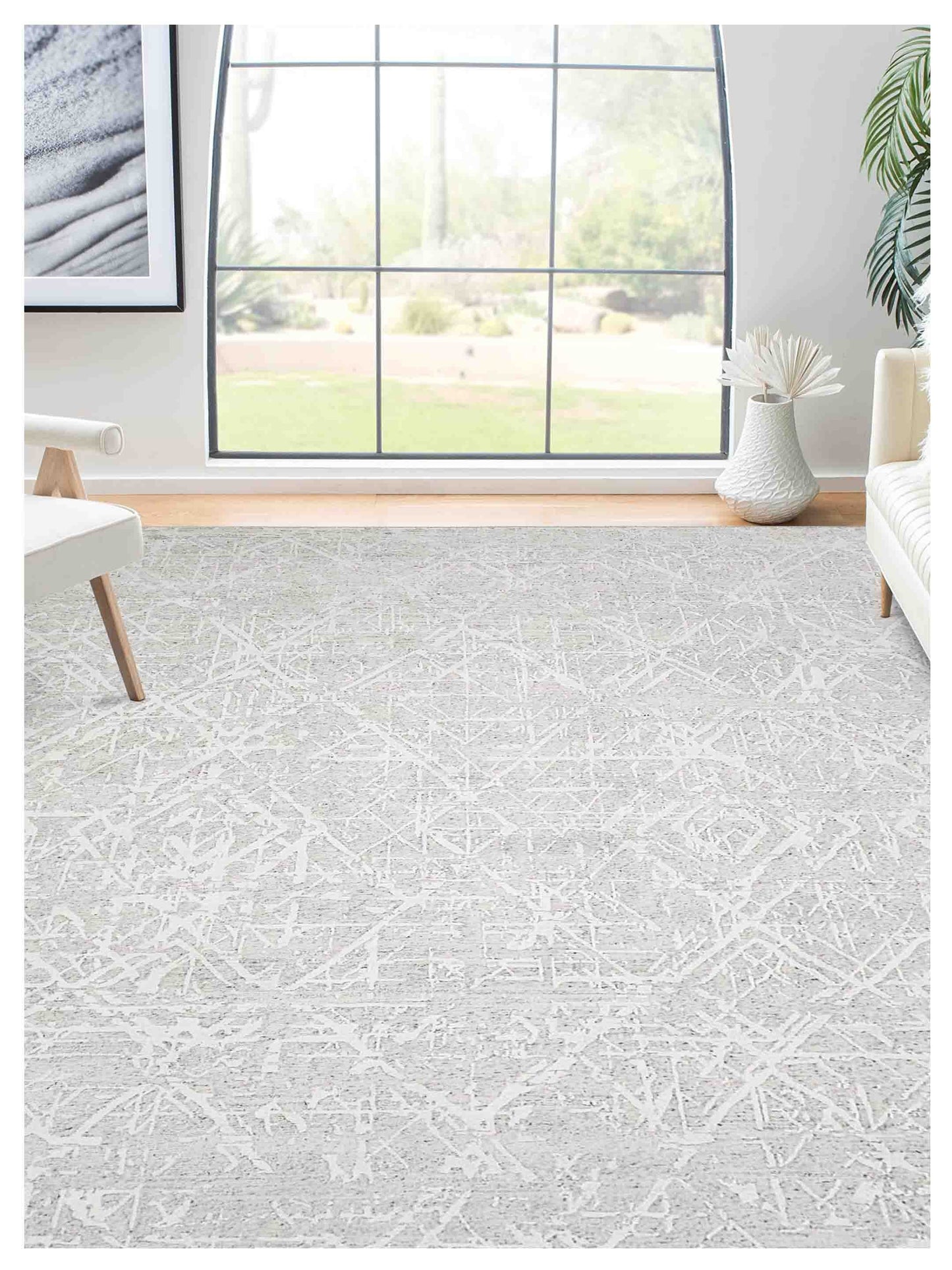 Artisan Mary  Heather Grey  Contemporary Knotted Rug