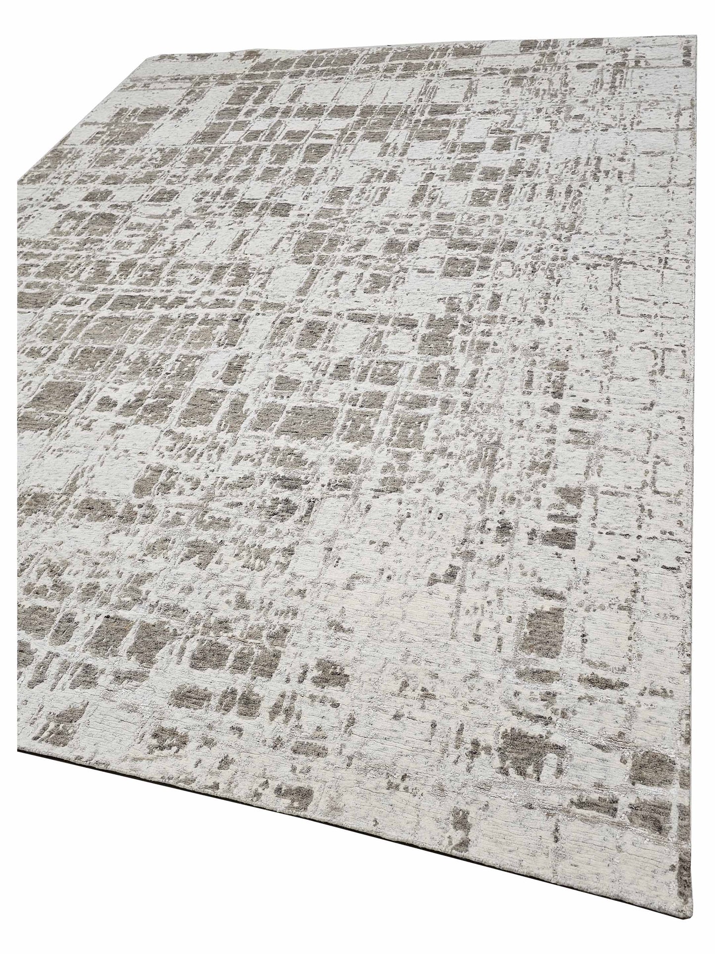 Artisan Mary  Ivory Beige Contemporary Knotted Rug