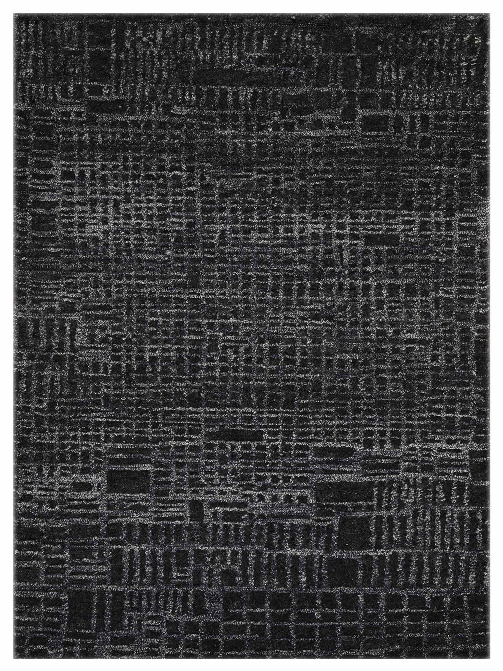 Artisan Mary MN-397 Washed Black Contemporary Knotted Rug