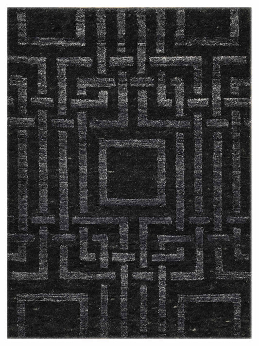 Artisan Mary Black Contemporary Knotted Rug - Rugs - Artisan - Atlanta Designer Rugs