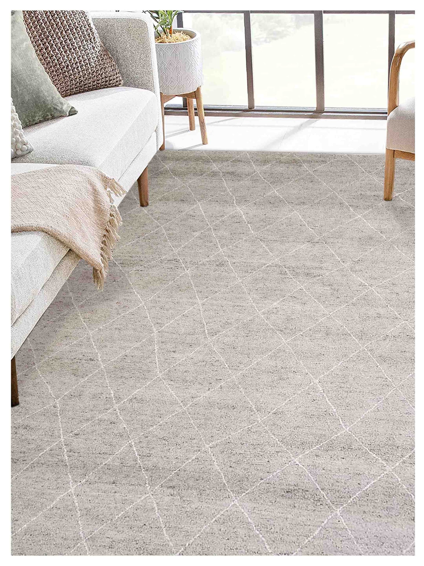 Artisan Marion  Beige Charcoal Transitional Knotted Rug