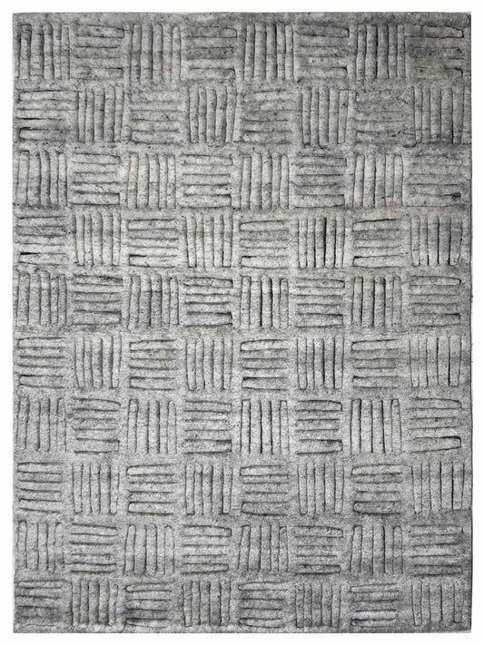 Super Marion MO-10668 Grey Contemporary Knotted Rug