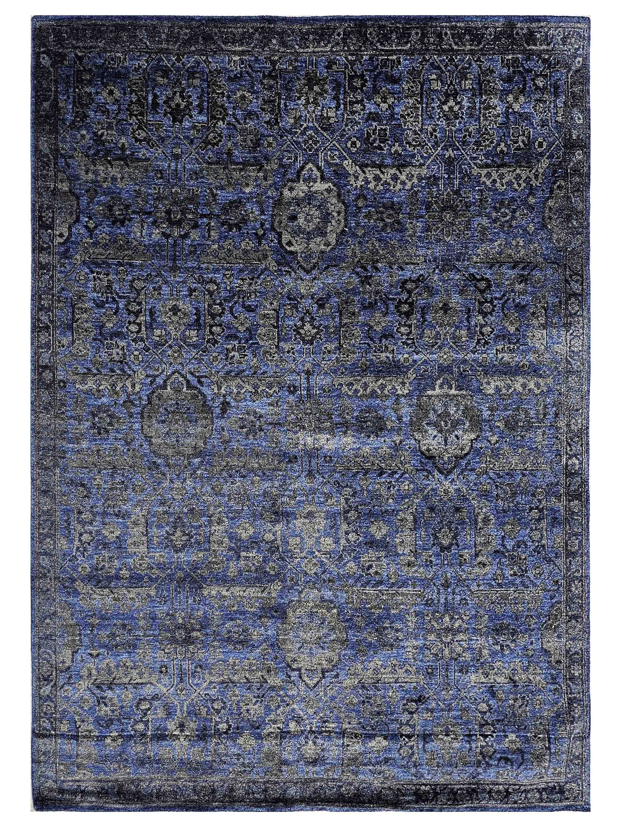 Abstract Indigo Rugs Artisan Nova Indigo Handknotted Rug - Atlanta Designer Rugs