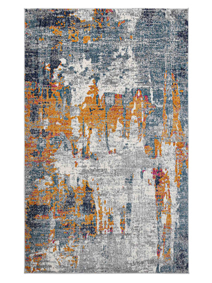Limited Mortlake MOR - 255 ORANGE BLUE Transitional Machinemade Rug - Rugs - Limited - Atlanta Designer Rugs
