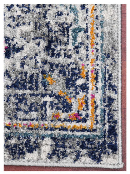 Limited Mortlake MOR - 252 BLUE ORANGE Transitional Machinemade Rug - Rugs - Limited - Atlanta Designer Rugs