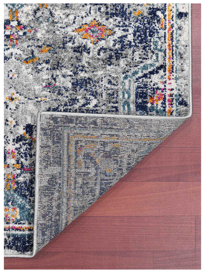 Limited Mortlake MOR - 252 BLUE ORANGE Transitional Machinemade Rug - Rugs - Limited - Atlanta Designer Rugs