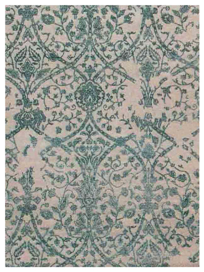 Limited Mossman MOM-907 Dark Green Traditional Knotted Rug