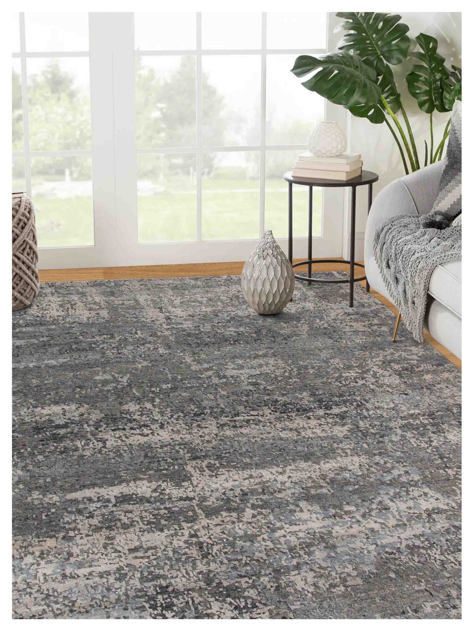 Limited MORWELL MO - 423 Cool Gray Transitional Knotted Rug - Rugs - Limited - Atlanta Designer Rugs