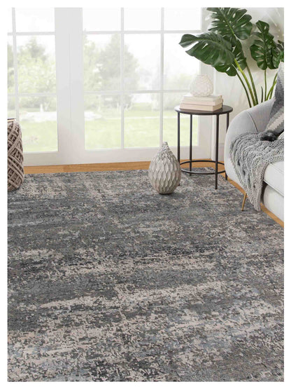 Limited MORWELL MO - 423 Cool Gray Transitional Knotted Rug - Rugs - Limited - Atlanta Designer Rugs