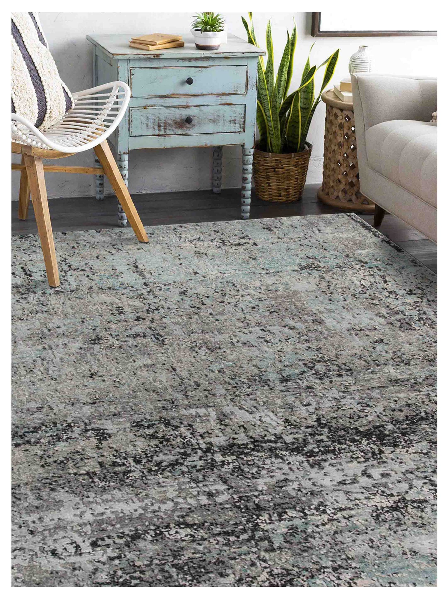 Limited MORWELL MO - 427 GRAYISH BLUE Transitional Knotted Rug - Rugs - Limited - Atlanta Designer Rugs
