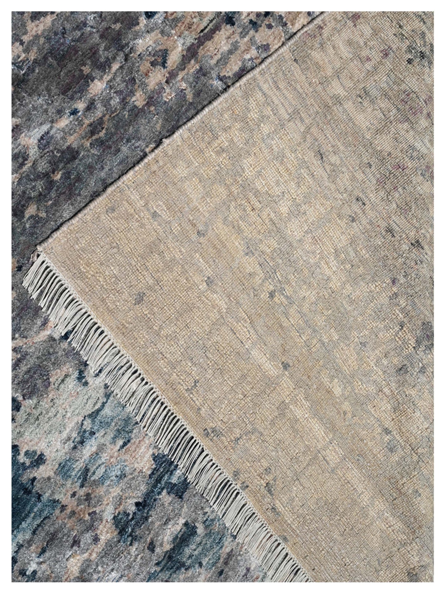 Artisan Mary  Grey Beige Contemporary Knotted Rug