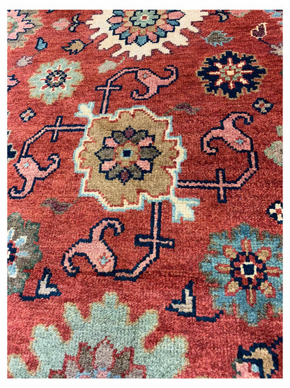 Artisan Helena Rust Blue Traditional Knotted Rug - Rugs - Artisan - Atlanta Designer Rugs