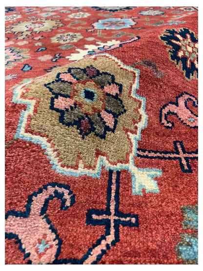 Artisan Helena Rust Blue Traditional Knotted Rug - Rugs - Artisan - Atlanta Designer Rugs