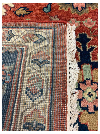 Artisan Helena Rust Blue Traditional Knotted Rug - Rugs - Artisan - Atlanta Designer Rugs