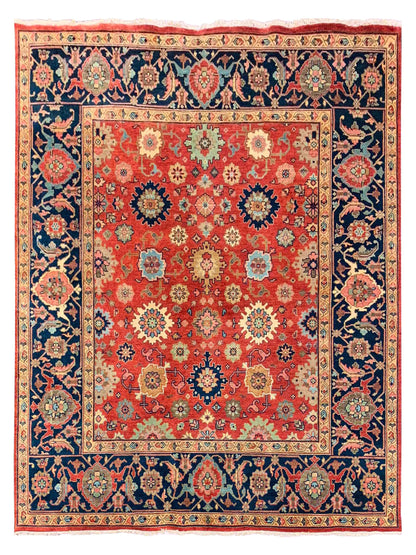Artisan Helena Rust Blue Traditional Knotted Rug - Rugs - Artisan - Atlanta Designer Rugs