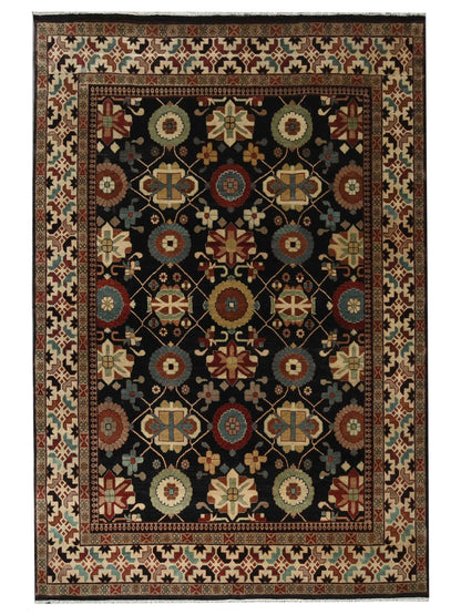 Artisan Helena Black Beige Traditional Knotted Rug - Rugs - Artisan - Atlanta Designer Rugs
