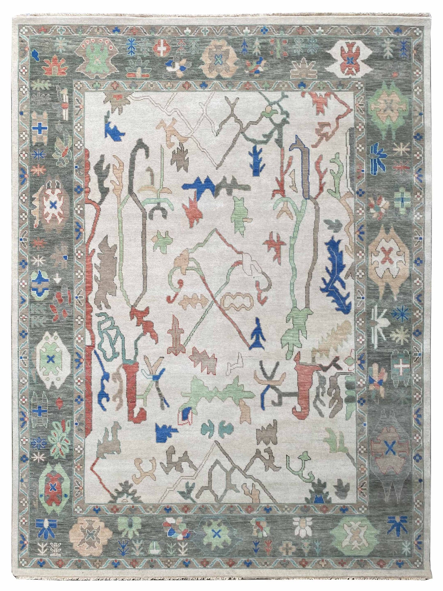 Artisan Blossom FB-503 Ivory Traditional Knotted Rug