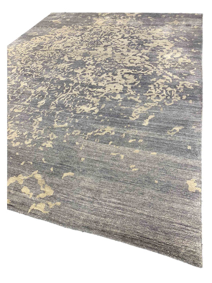 Artisan Samantha  Grey Ivory Transitional Knotted Rug