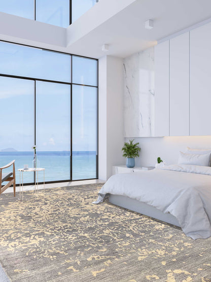 Artisan Samantha  Grey Ivory Transitional Knotted Rug