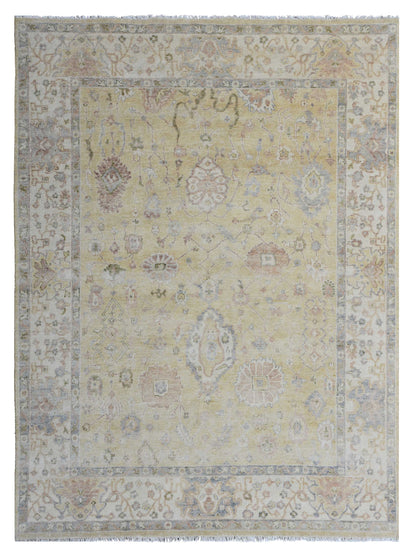 Artisan Priscilla Gold Ivory Traditional Knotted Rug - Rugs - Artisan - Atlanta Designer Rugs