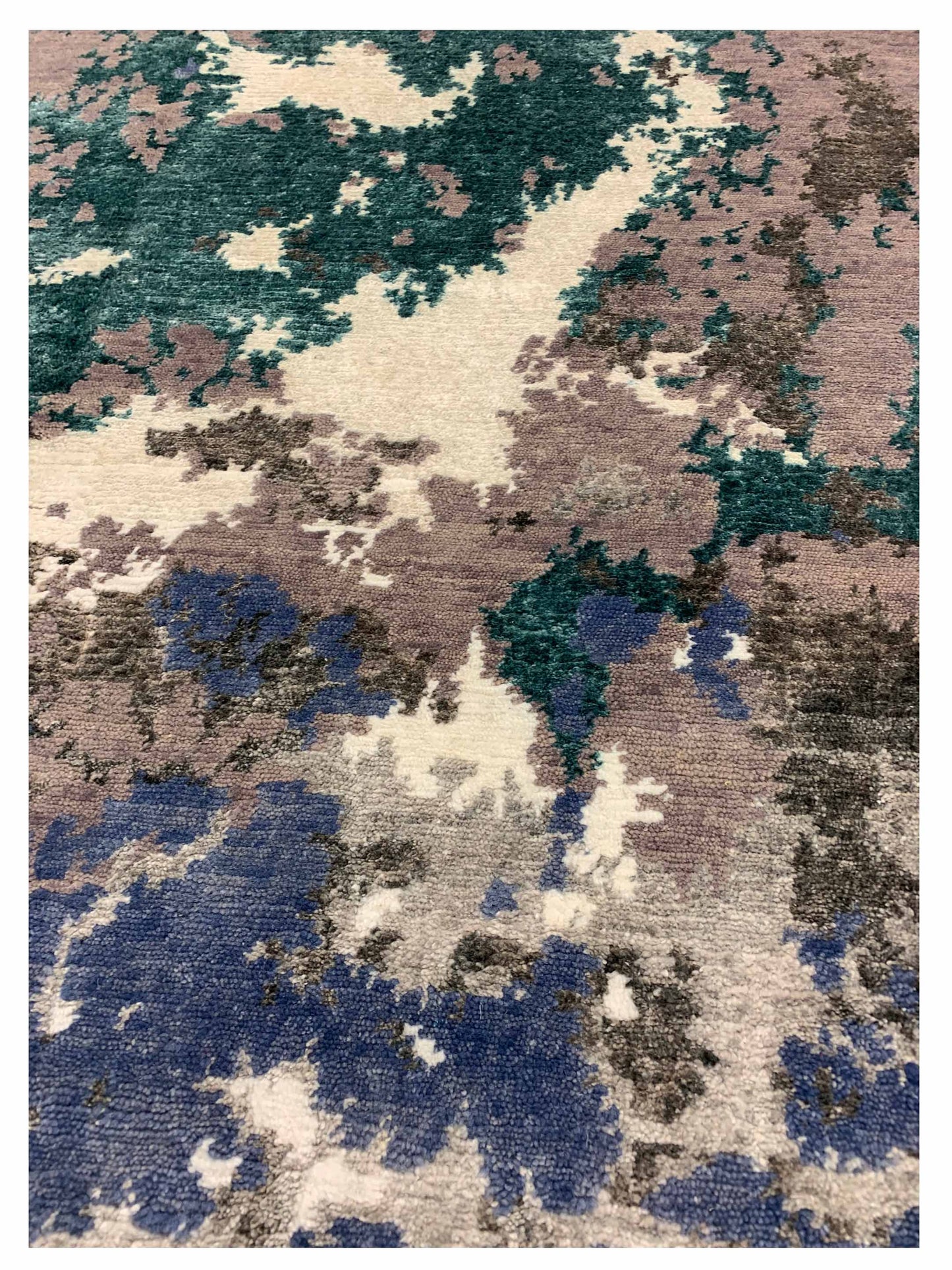 Artisan Mary Blue Grey Contemporary Knotted Rug - Rugs - Artisan - Atlanta Designer Rugs