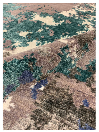 Artisan Mary Blue Grey Contemporary Knotted Rug - Rugs - Artisan - Atlanta Designer Rugs