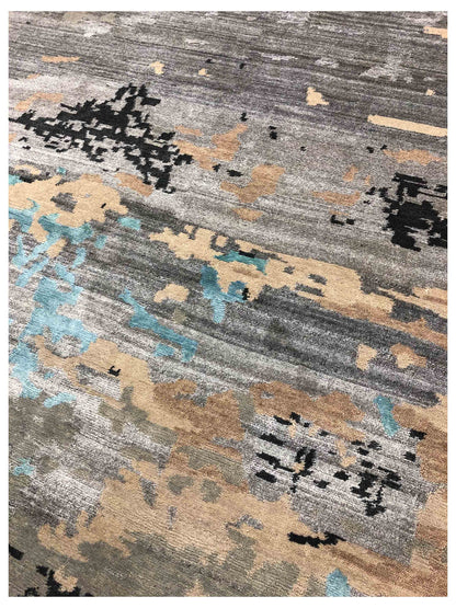 Artisan Mary Grey Contemporary Knotted Rug - Rugs - Artisan - Atlanta Designer Rugs