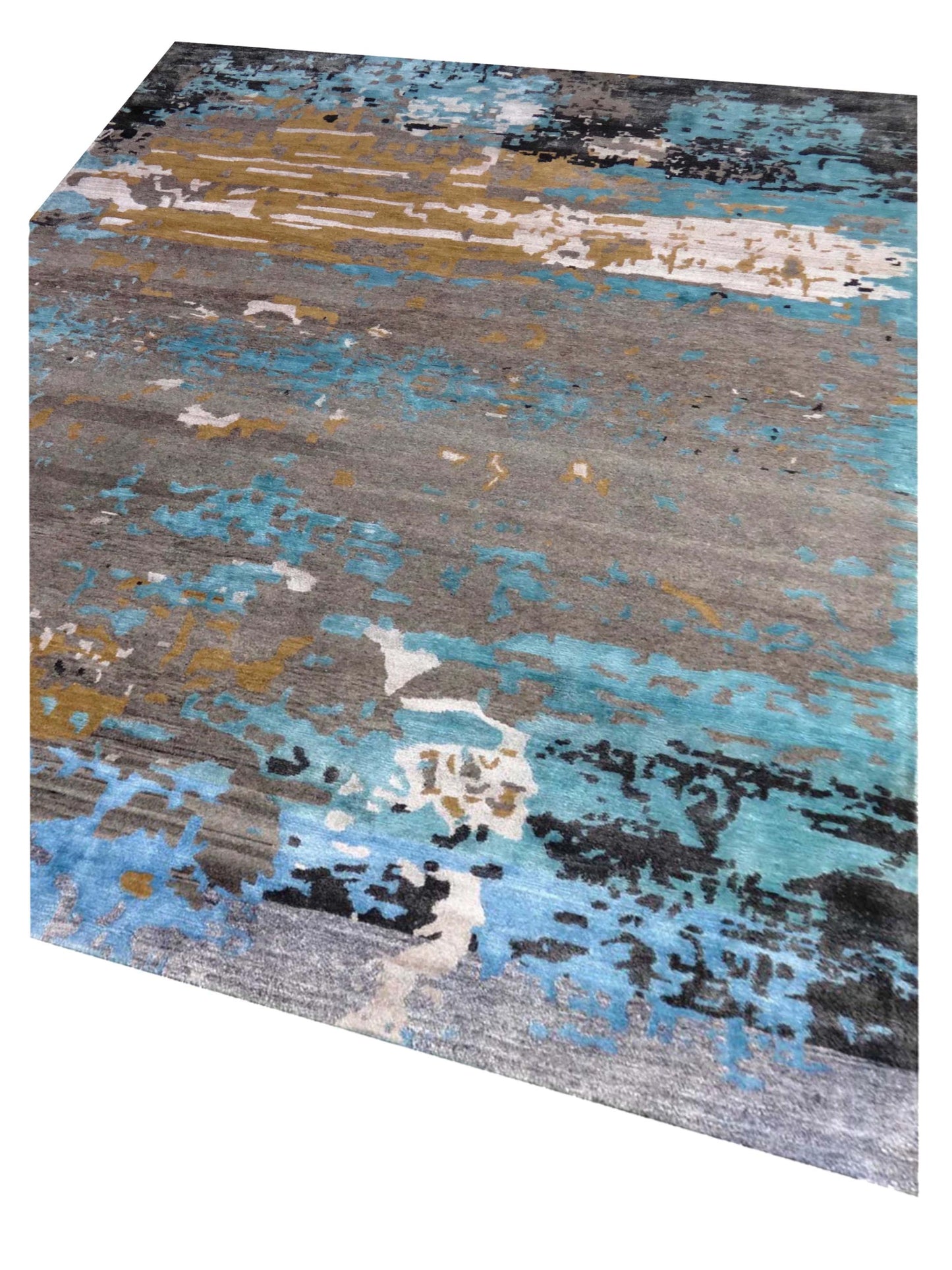 Artisan Mary  Grey Lt.Blue Contemporary Knotted Rug