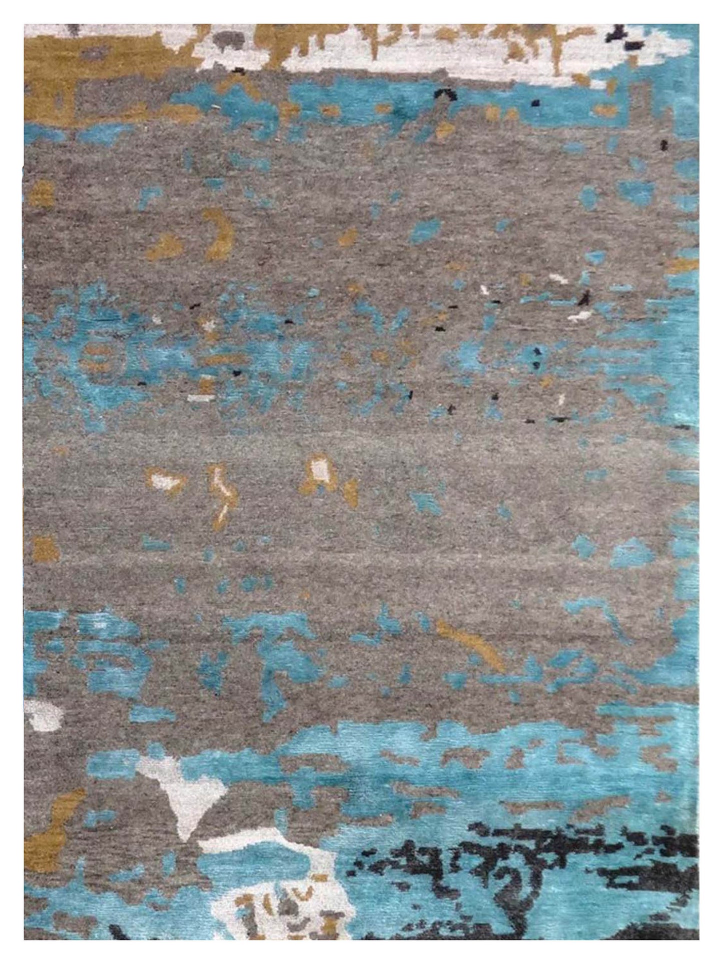 Artisan Mary  Grey Lt.Blue Contemporary Knotted Rug