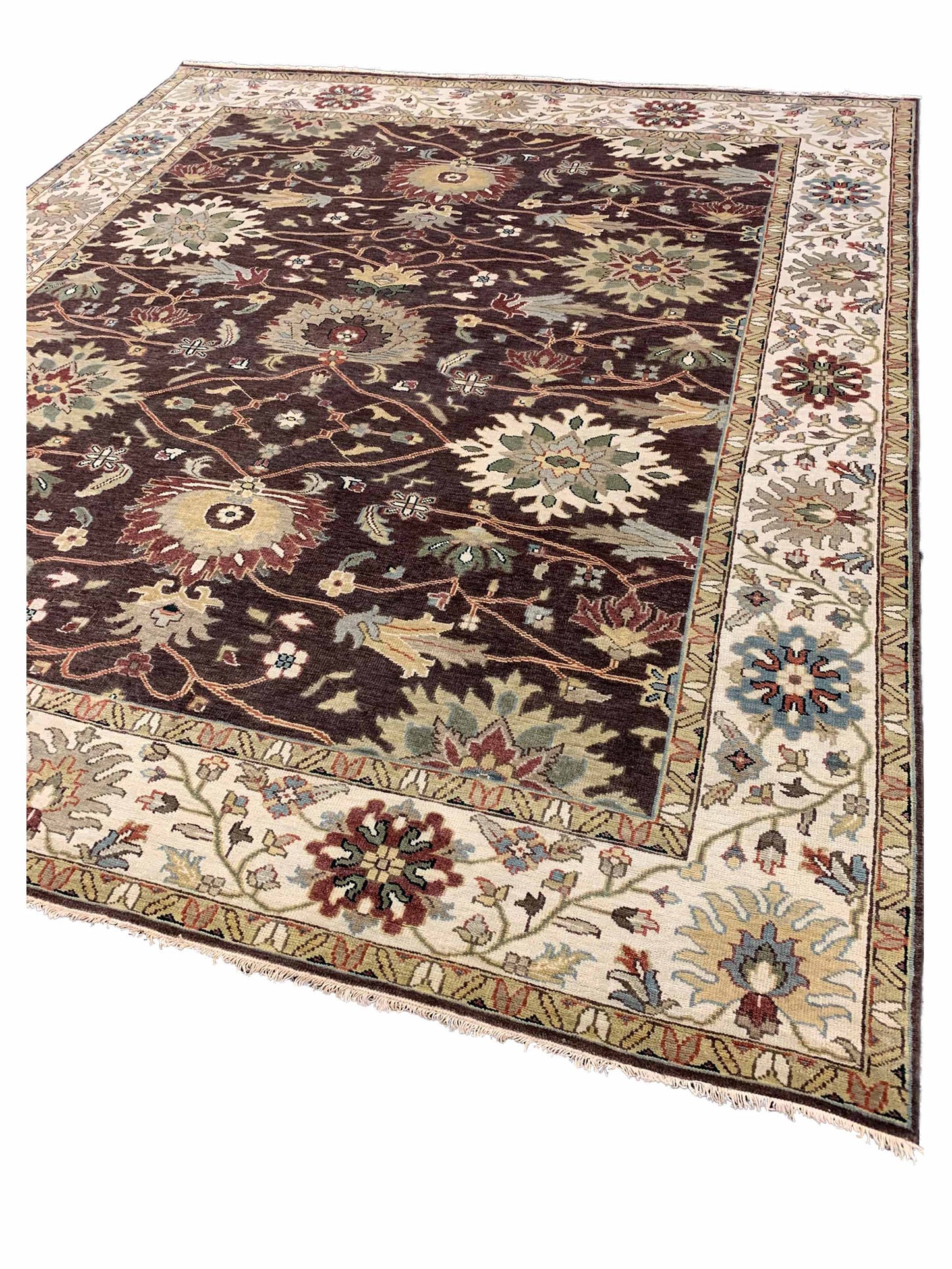 Artisan Cameron  Charcoal Ivory Traditional Knotted Rug