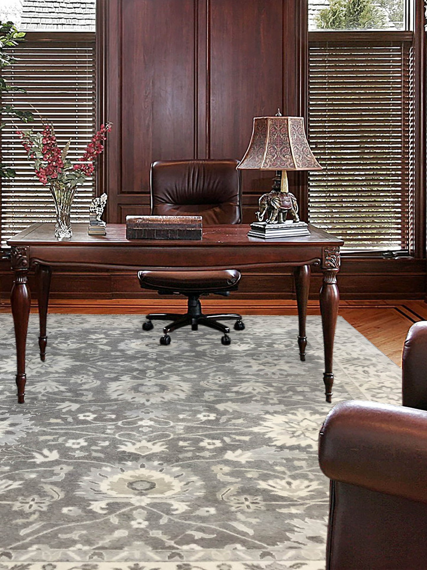 Artisan Cameron  Grey Silver Traditional Knotted Rug